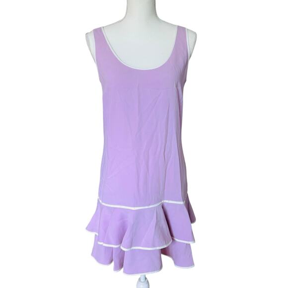 AMANDA UPRICHARD Sarai Layered Ruffle Sleeveless Mini Dress in Lavender Pink-S‎ - Picture 2 of 9